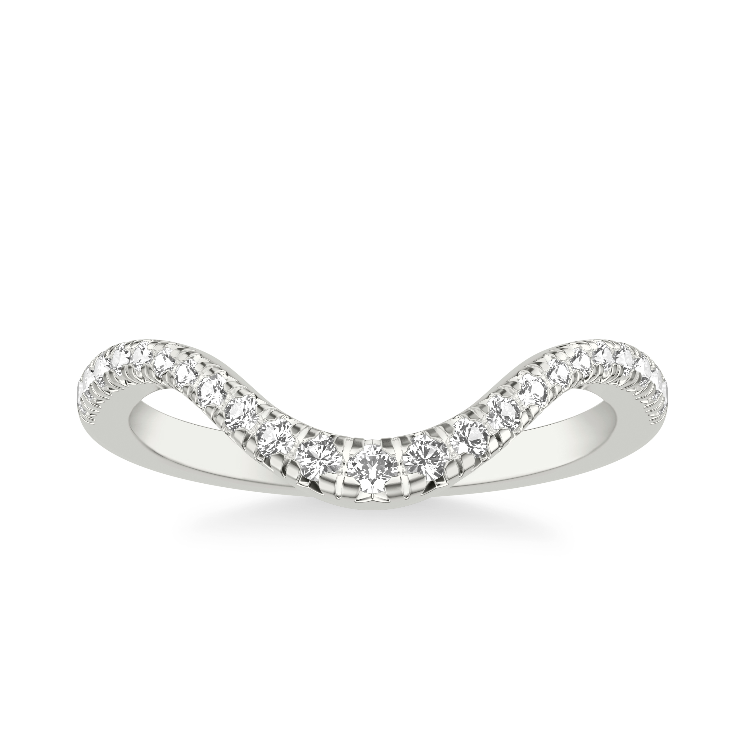 18K White Gold Curvelle Pavé Lab Band