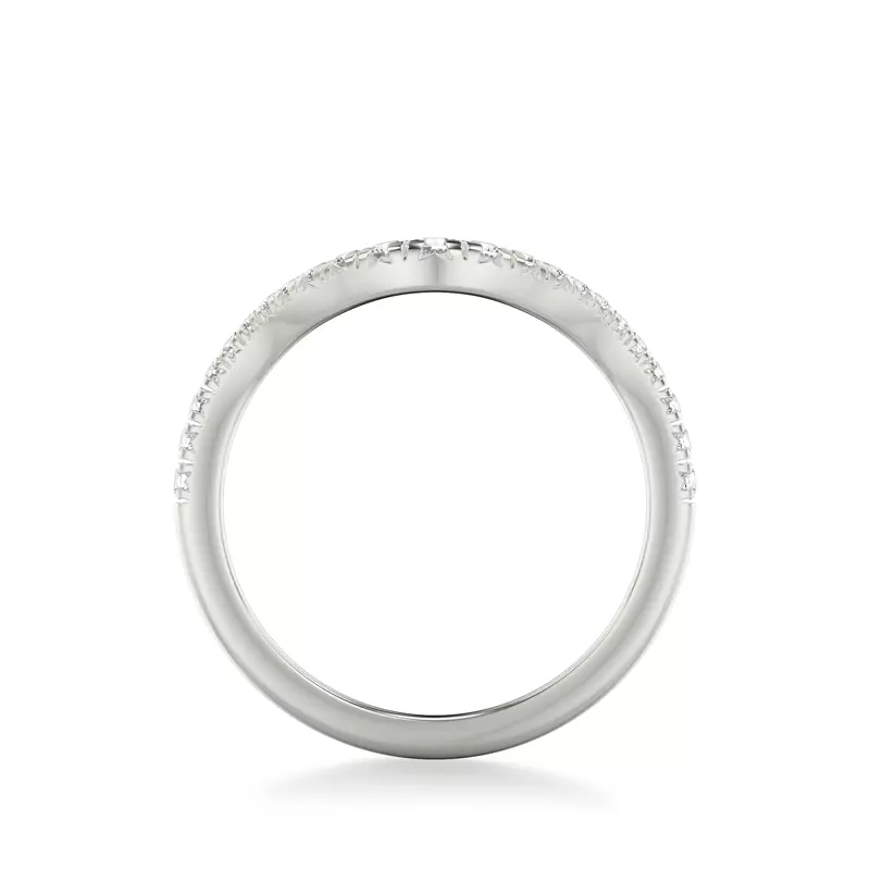 14K White Gold Curvelle Pavé Band