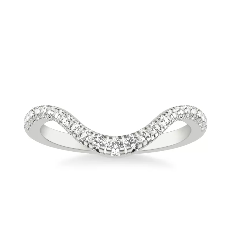 14K White Gold Curvelle Pavé Band