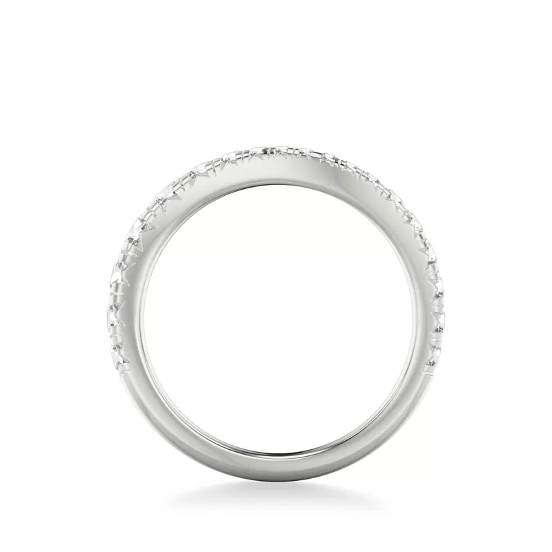 14K White Gold Curvelle Graduated Pavé Lab Band