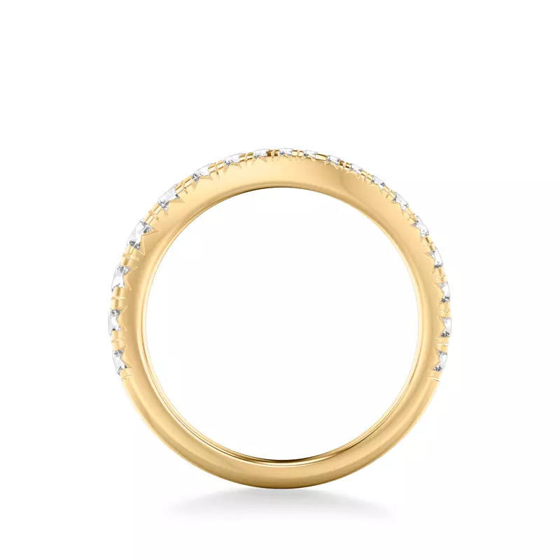 14K Yellow Gold Curvelle Graduated Pavé Band