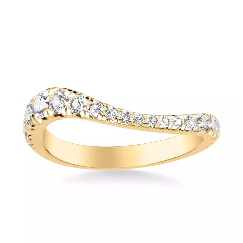 14K Yellow Gold Curvelle Graduated Pavé Band