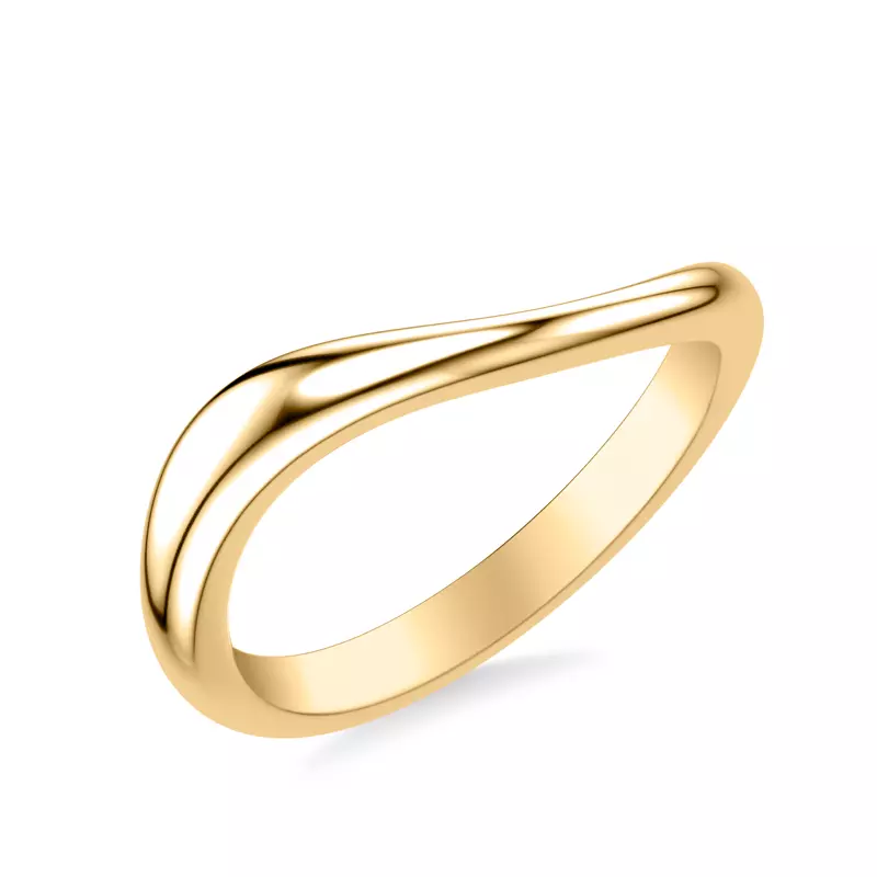 18K Yellow Gold Curvelle Polished Band