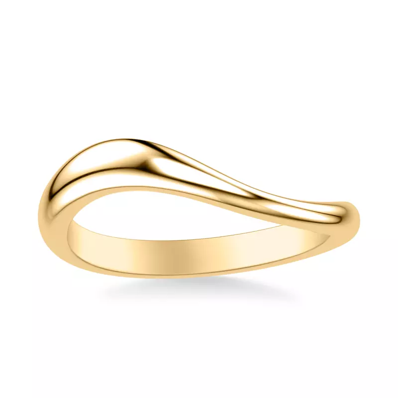18K Yellow Gold Curvelle Polished Band