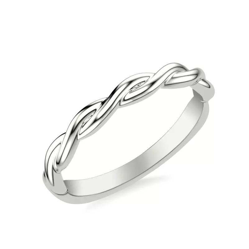 18K White Gold Whitely Twist Band