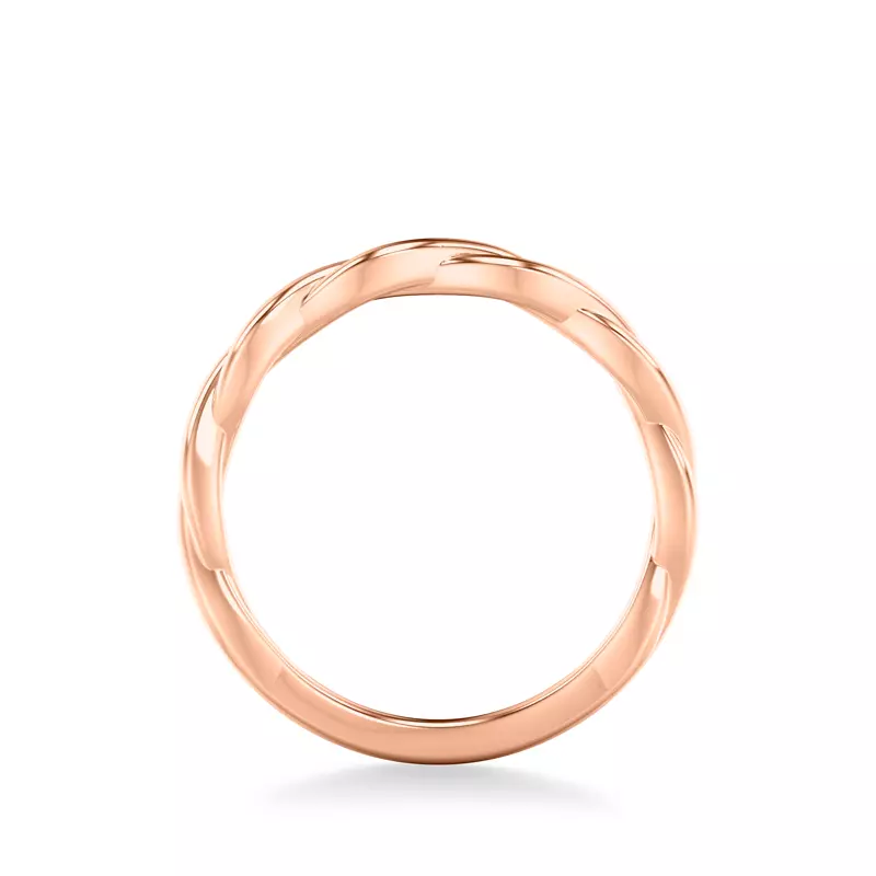 14K Rose Gold Whitely Twist Wedding Band