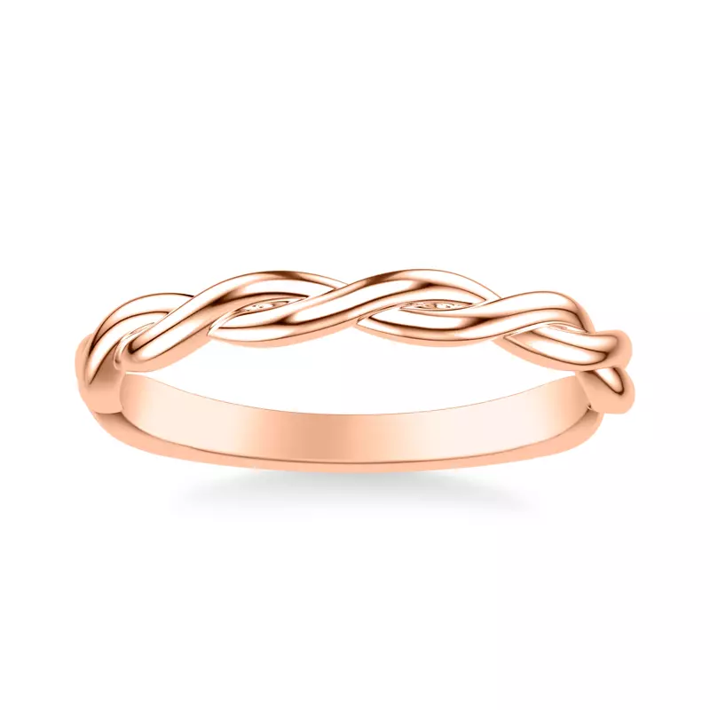 14K Rose Gold Whitely Twist Wedding Band