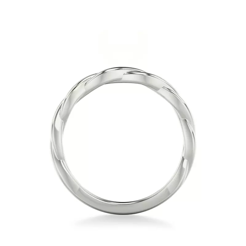 14K White Gold Whitely Twist Wedding Band