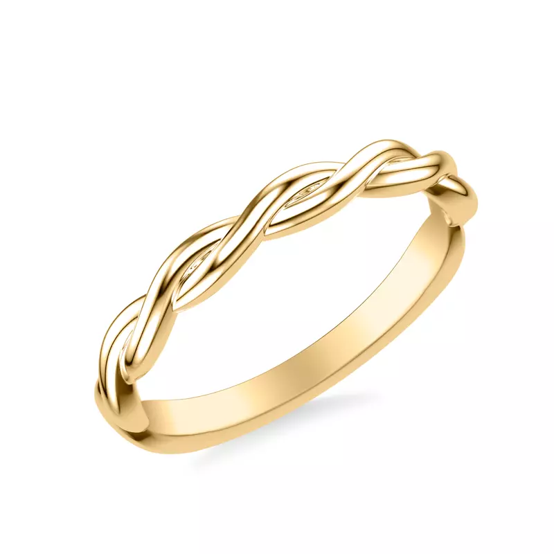 18K Yellow Gold Whitely Twist Wedding Band