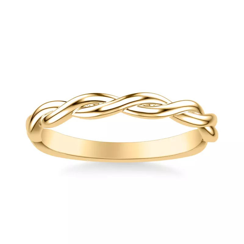 18K Yellow Gold Whitely Twist Wedding Band