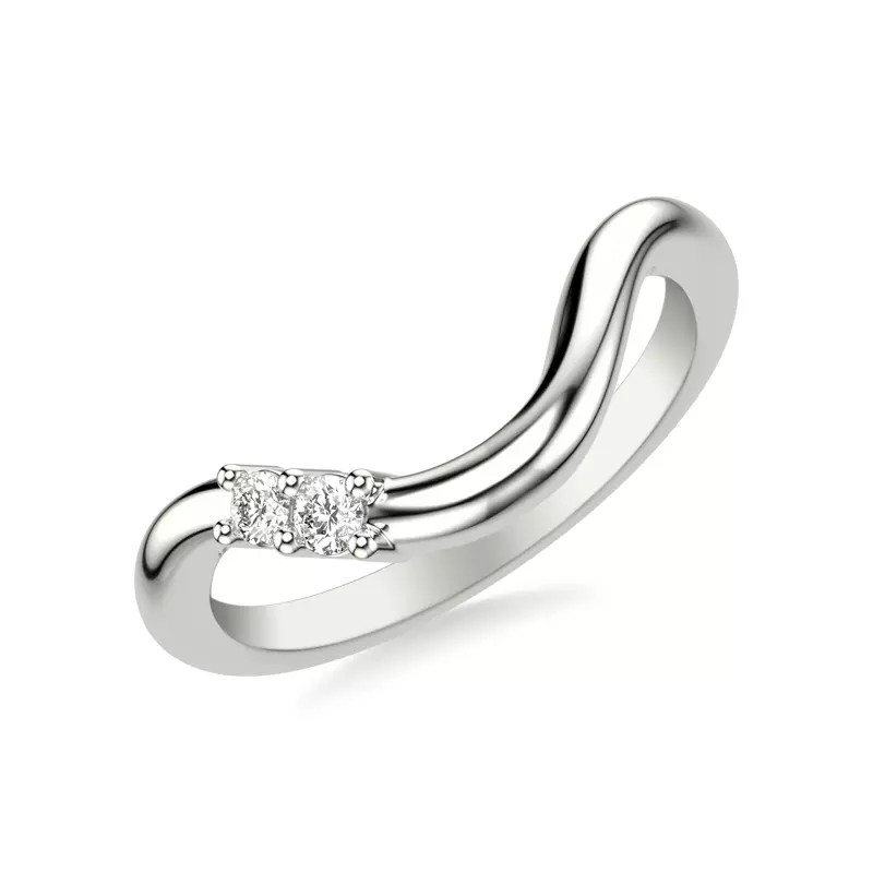 18K White Gold Curvelle Asymmetrical Lab Diamond Band