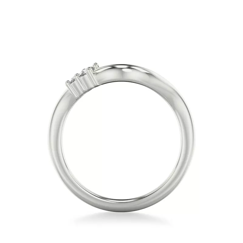 18K White Gold Curvelle Asymmetrical Lab Diamond Band