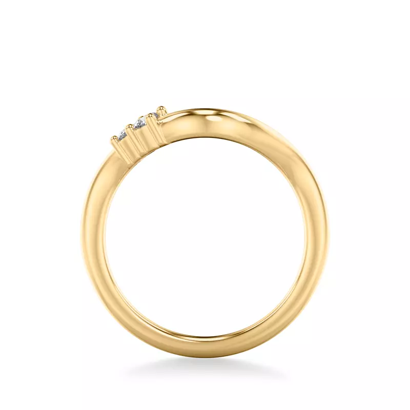 18K Yellow Gold Curvelle Asymmetrical Lab Diamond Band