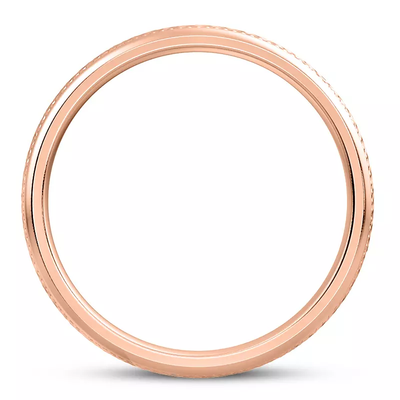 14K Rose Gold Hammered Milgrain Band (6mm)