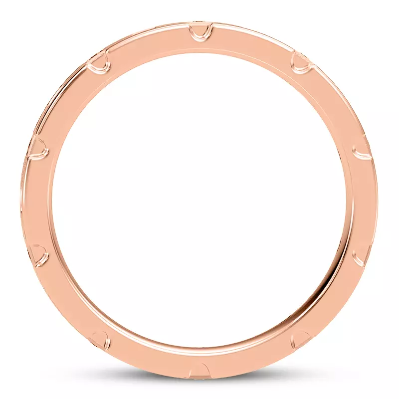 14K Rose Gold Crater Eternity Wedding Band