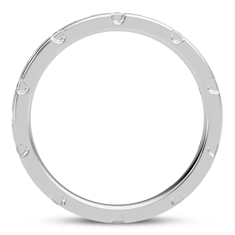18K White Gold Crater Eternity Wedding Band