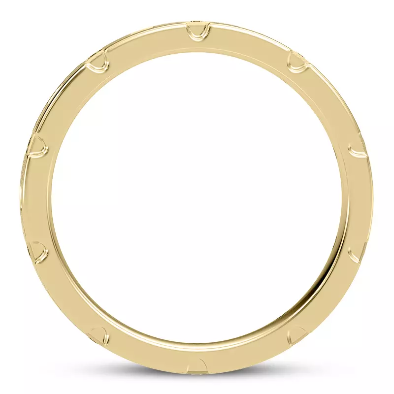 18K Yellow Gold Crater Eternity Wedding Band