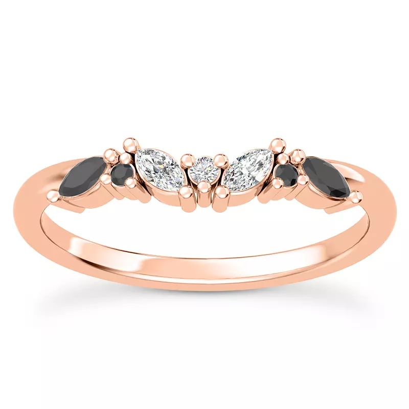Butterfly and Bee Black Diamond Band