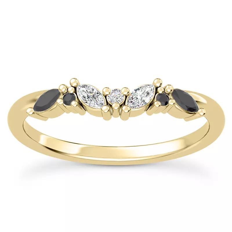 Butterfly and Bee Black Diamond Band