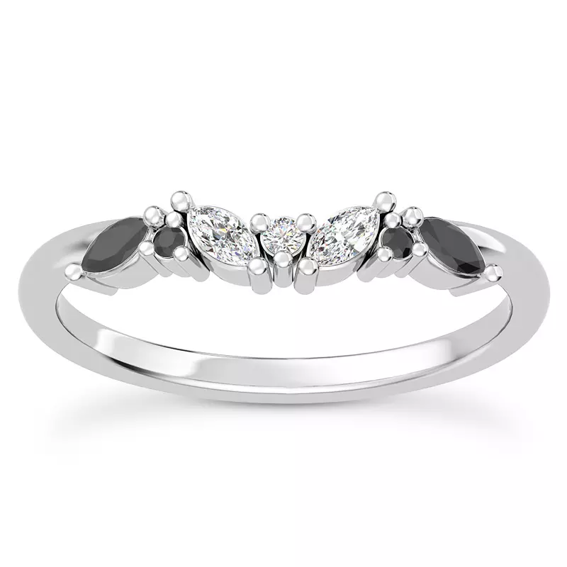 Butterfly and Bee Black Diamond Band
