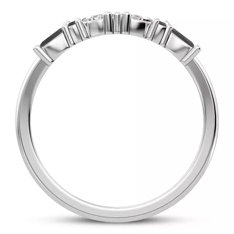 Platinum Butterfly and Bee Black Diamond Band