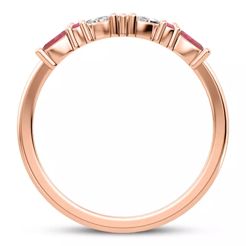 14K Rose Gold Butterfly and Bee Vine Twist Ruby Band