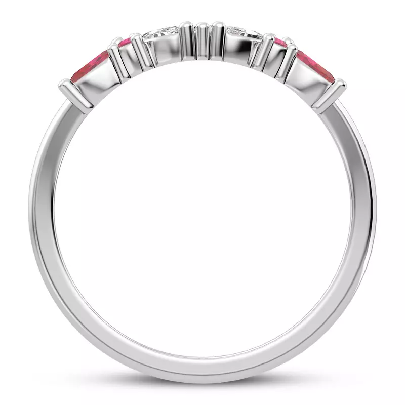 Platinum Butterfly and Bee Vine Twist Ruby Band