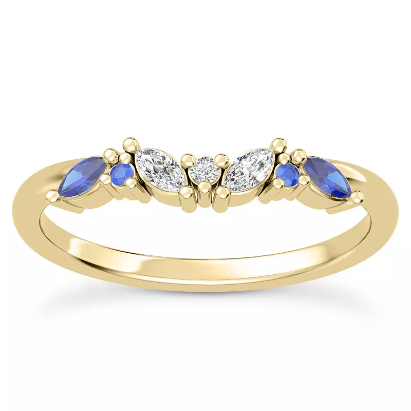 Butterfly and Bee Sapphire & Diamond Band
