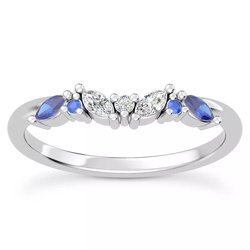 Butterfly and Bee Sapphire & Diamond Band