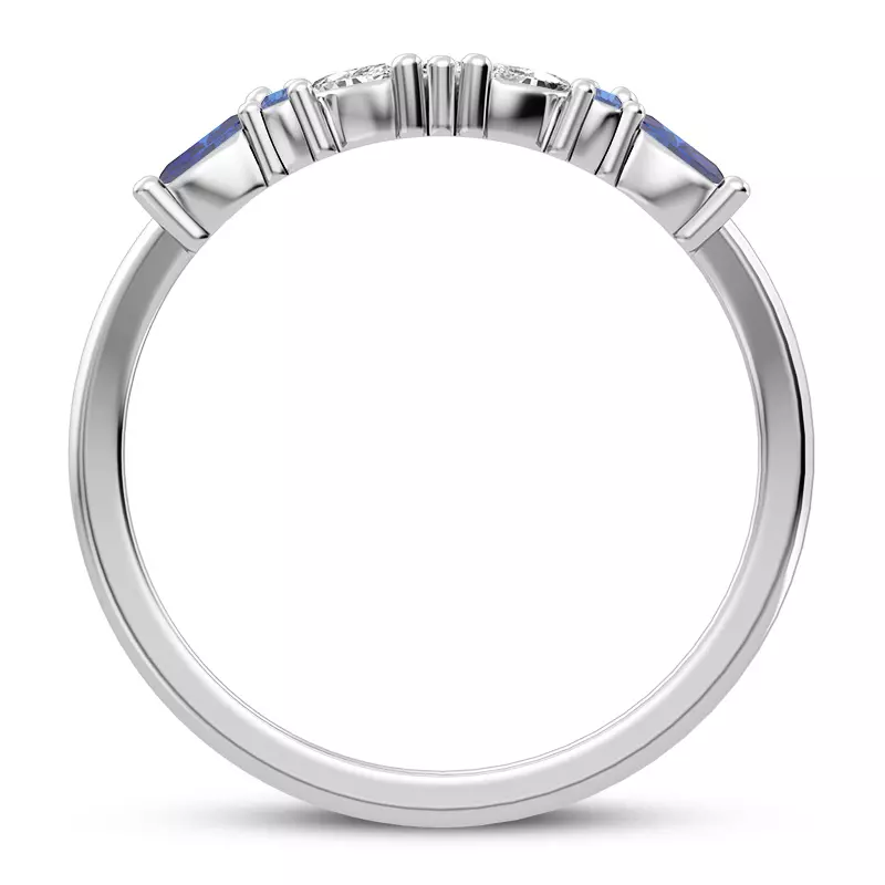 Platinum Butterfly and Bee Sapphire & Diamond Band