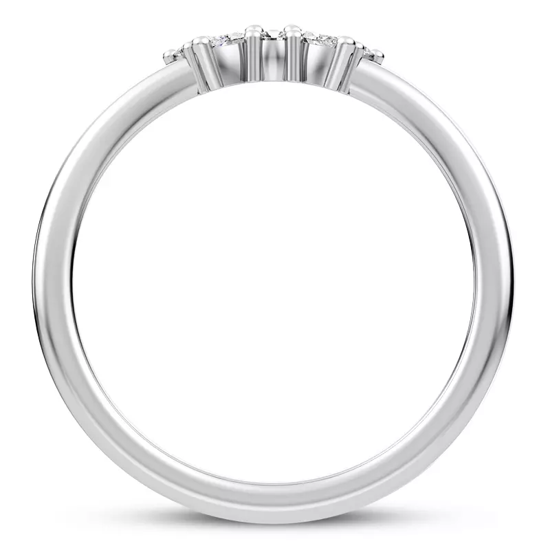 14K White Gold Mixed-Shape Diamond Band