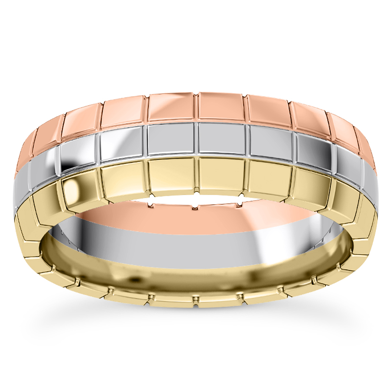 Tri-Color Grid-Pattern Band (6mm)