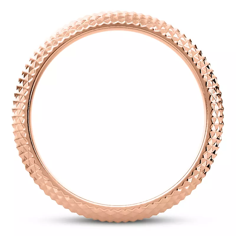 14K Rose Gold Diamond-Pattern Band (9mm)