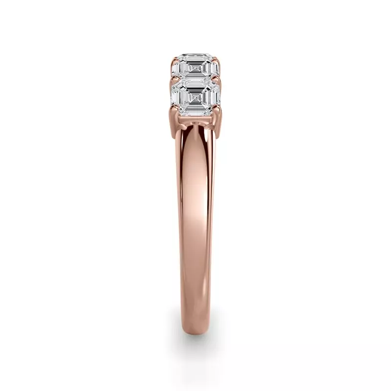 14K Rose Gold Asscher Cut Diamond 5 Stone Ring (1.00 ct. tw.)