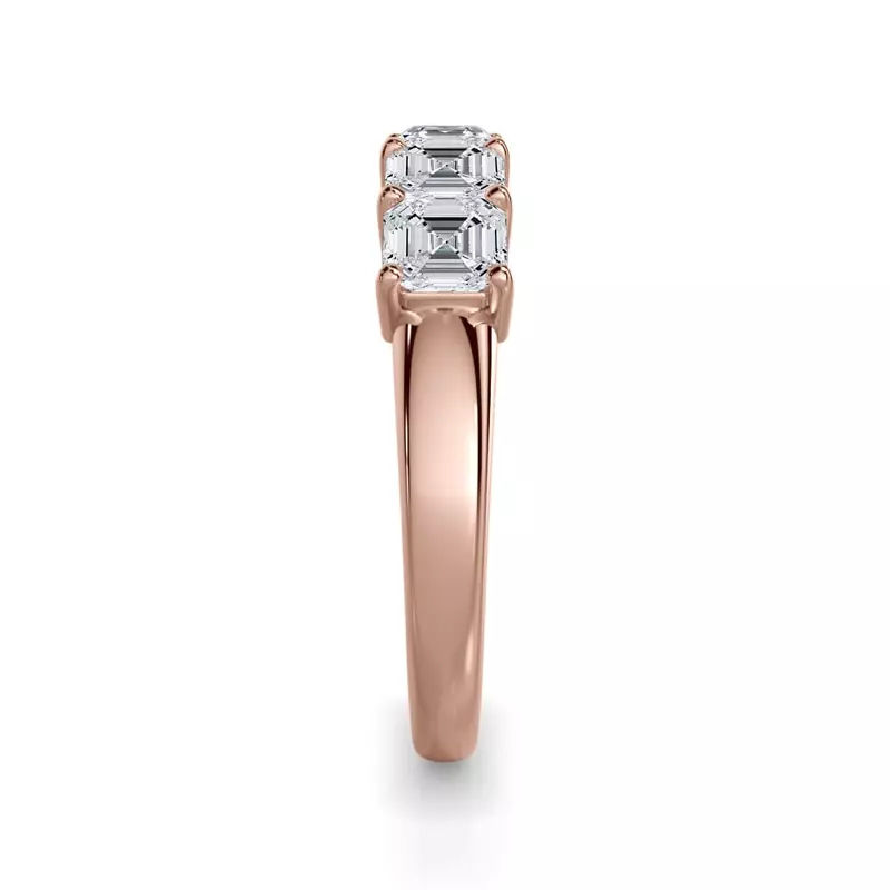 18K Rose Gold Asscher Cut Lab Diamond 5 Stone Ring (1.50 ct. tw.)