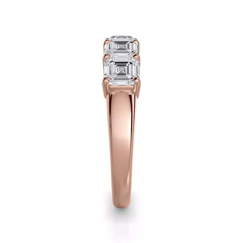14K Rose Gold Asscher Cut Lab Diamond 5 Stone Ring (2.00 ct. tw.)