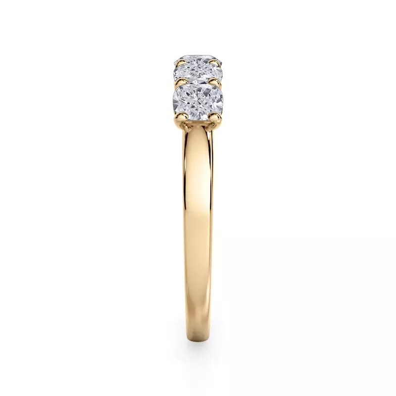 14K Yellow Gold Cushion Cut Lab Diamond 5 Stone Ring (1.00 ct. tw.)