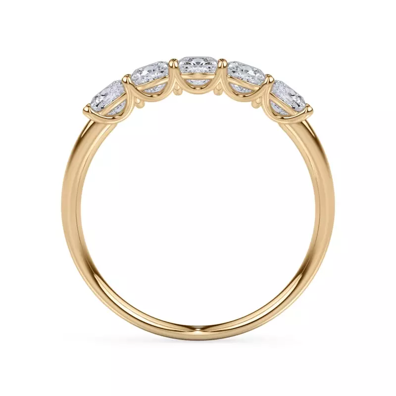 14K Yellow Gold Cushion Cut Lab Diamond 5 Stone Ring (1.00 ct. tw.)
