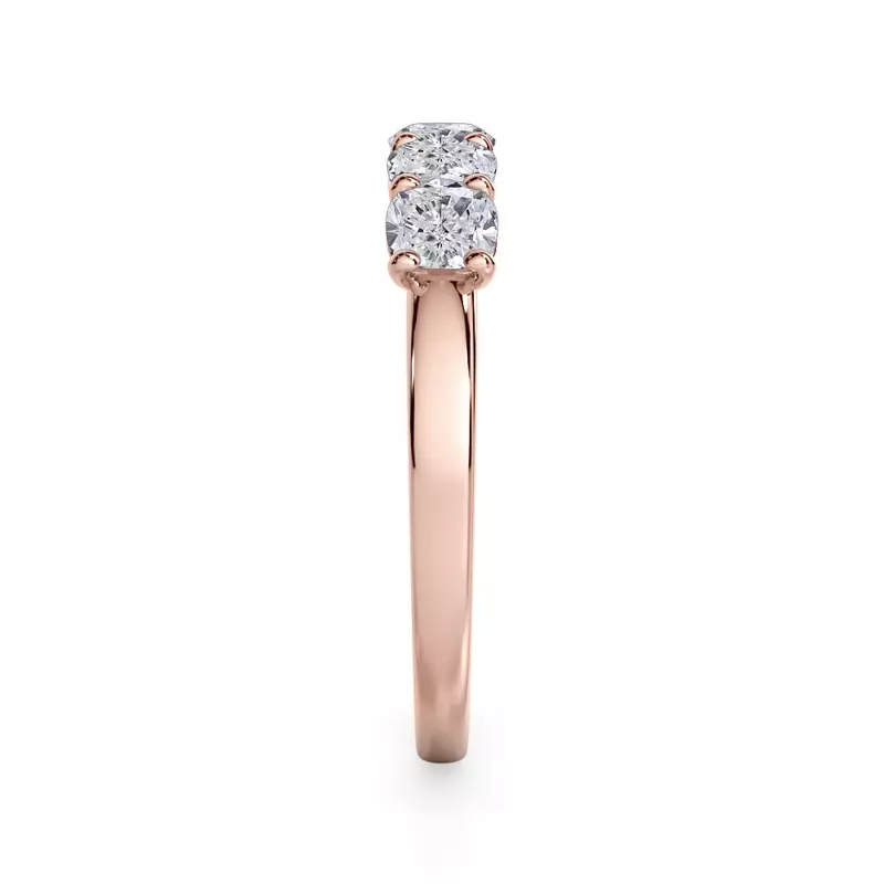 18K Rose Gold Cushion Cut Lab Diamond 5 Stone Ring (1.00 ct. tw.)