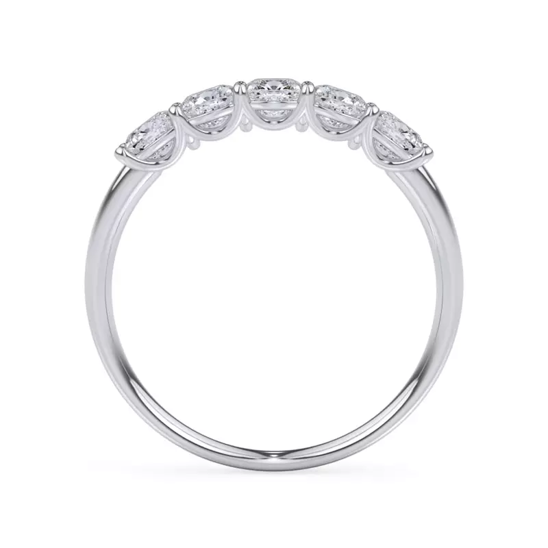 18K White Gold Cushion Cut Lab Diamond 5 Stone Ring (1.00 ct. tw.)