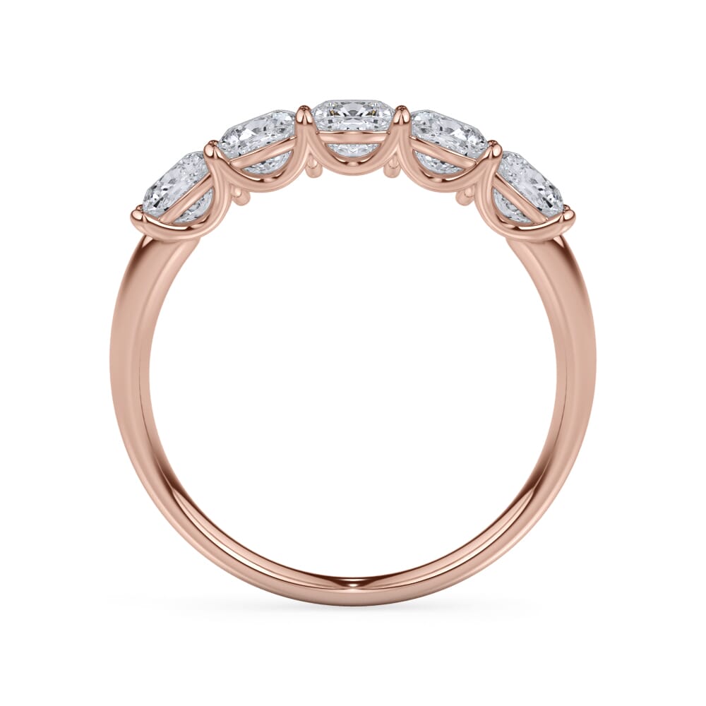 18K Rose Gold Cushion Cut Diamond 5 Stone Ring (1.50 ct. tw.)