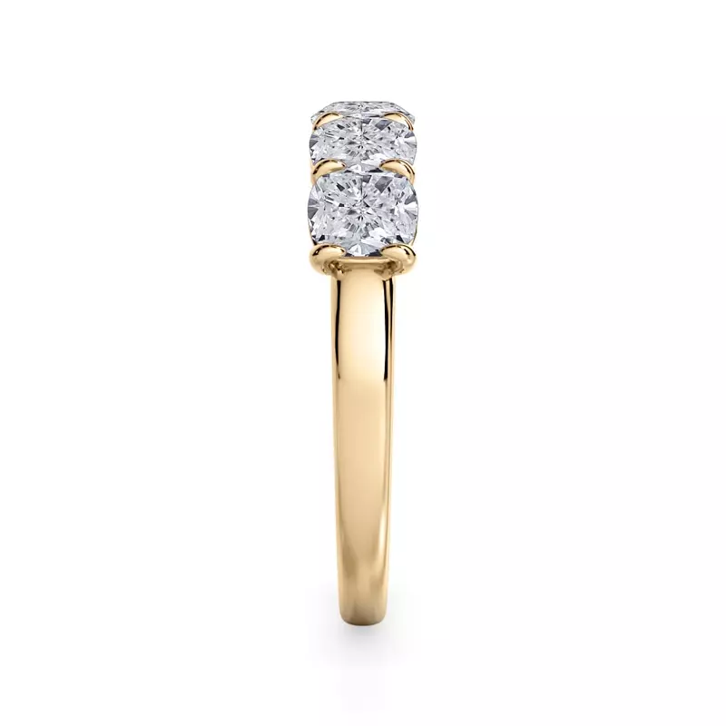 14K Yellow Gold Cushion Cut Lab Diamond 5 Stone Ring (2.00 ct. tw.)