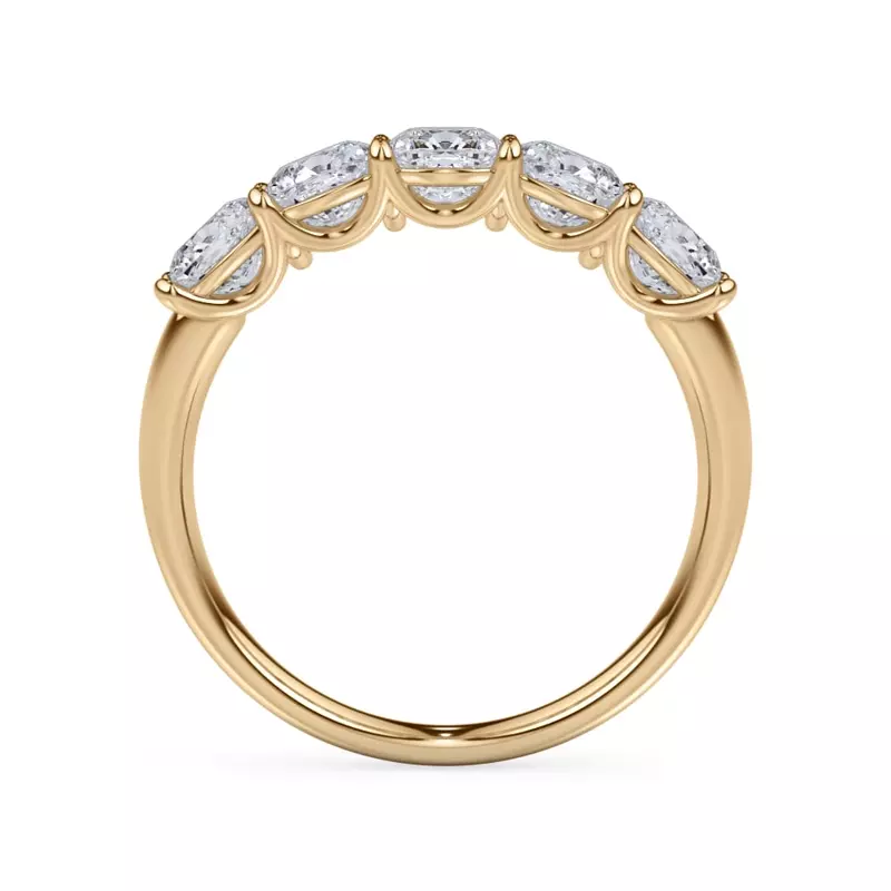 14K Yellow Gold Cushion Cut Lab Diamond 5 Stone Ring (2.00 ct. tw.)