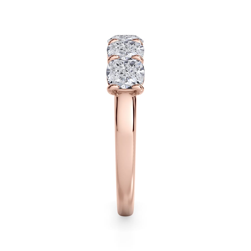 18K Rose Gold Cushion Cut Lab Diamond 5 Stone Ring (2.00 ct. tw.)