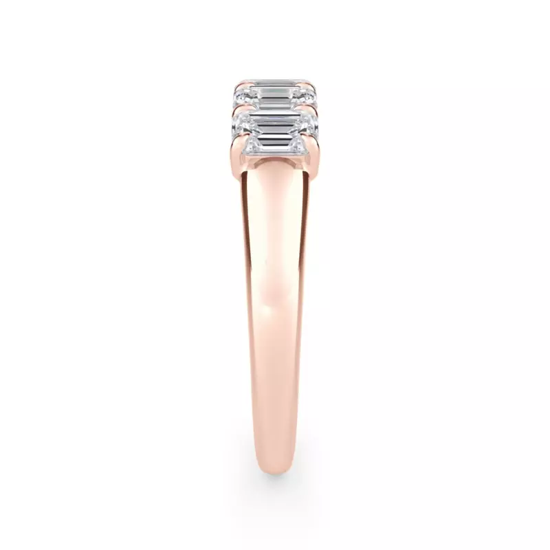 14K Rose Gold Emerald Cut Lab Diamond 5 Stone Ring (1.00 ct. tw.)