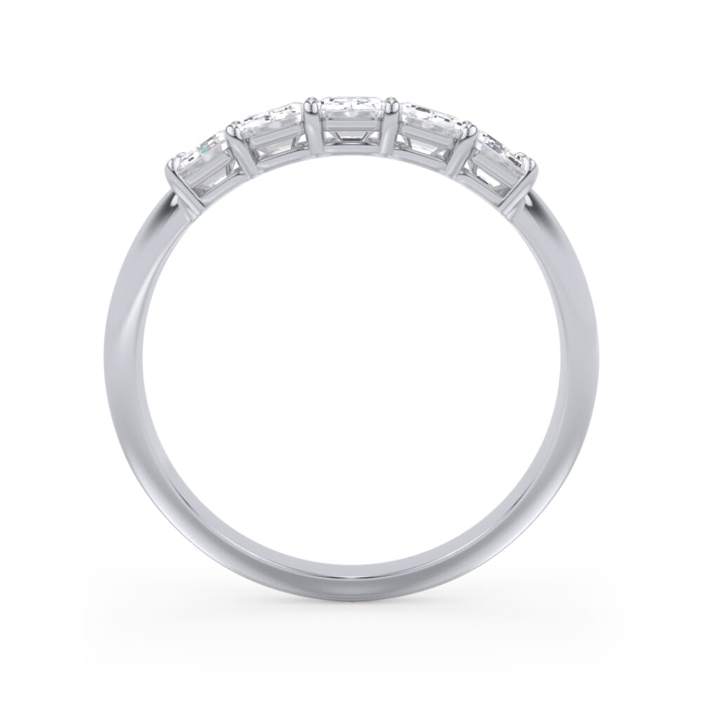 18K White Gold Emerald Cut Lab Diamond 5 Stone Ring (1.00 ct. tw.)