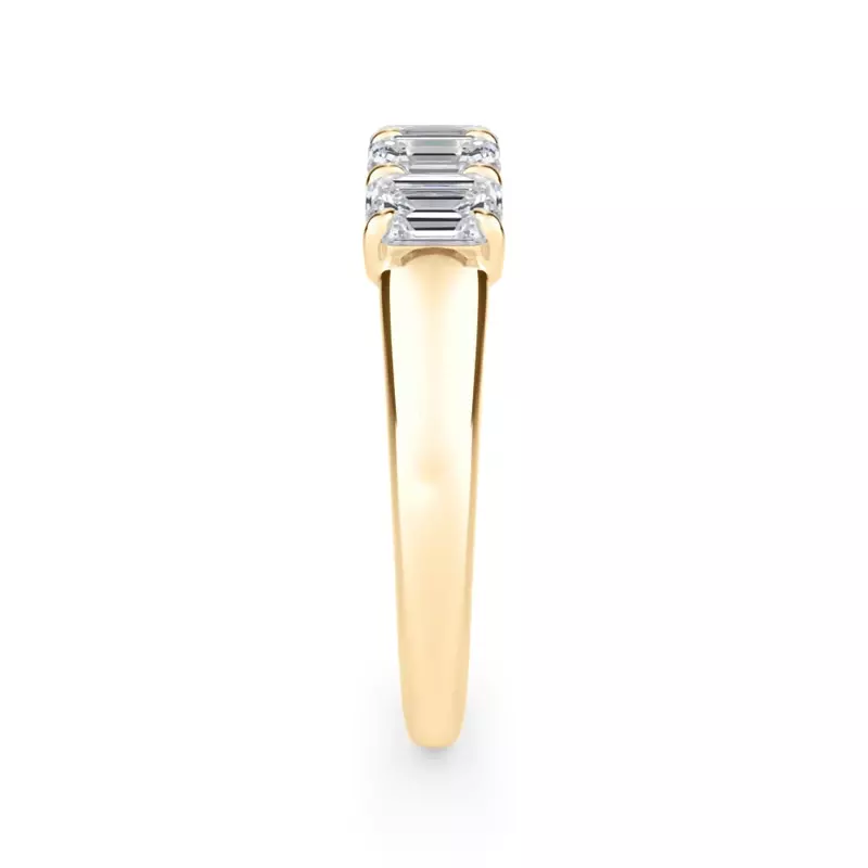 18K Yellow Gold Emerald Cut Lab Diamond 5 Stone Ring (1.00 ct. tw.)
