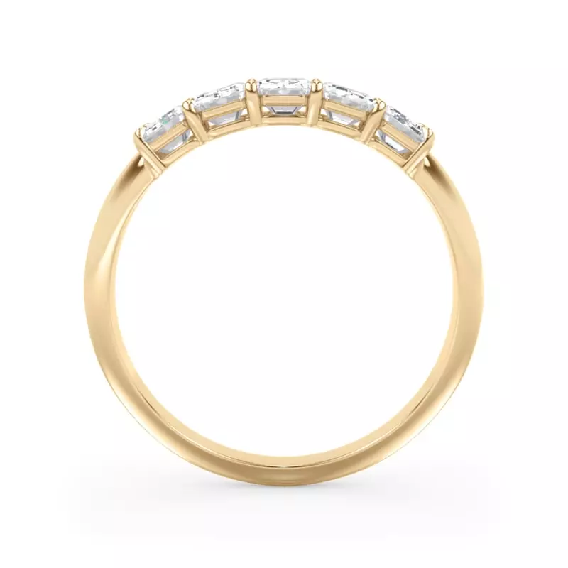 18K Yellow Gold Emerald Cut Lab Diamond 5 Stone Ring (1.00 ct. tw.)