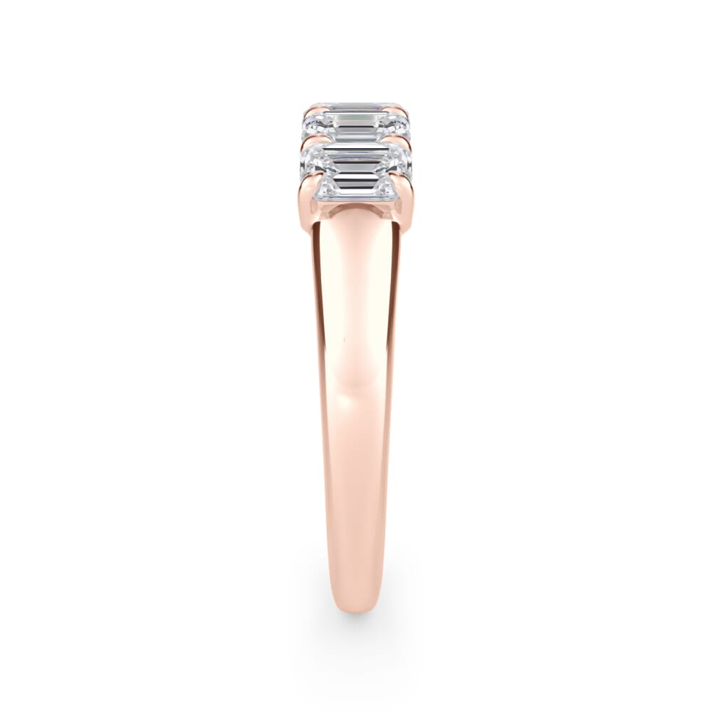 18K Rose Gold Emerald Cut Diamond 5 Stone Ring (1.00 ct. tw.)