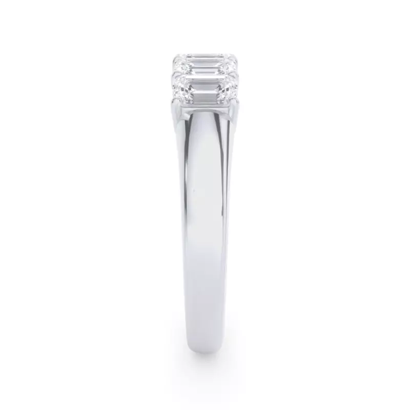 14K White Gold Emerald Cut Lab Diamond 5 Stone Ring (1.50 ct. tw.)